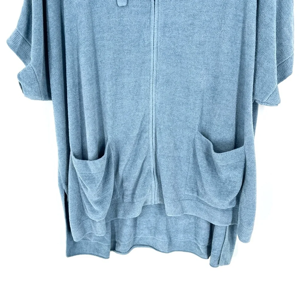Barefoot Dreams CozyChic Ultra Lite Short Sleeve Zip Up Hoodie Size L/XL - Picture 4 of 9